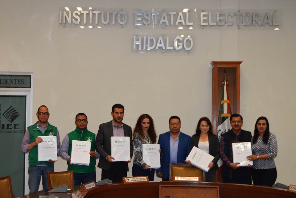IEEH recibe solicitud de registro de candidatura común del PRI, PVEM, Nueva Alianza y PES presentan para diputaciones locales